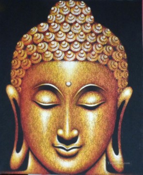 黒仏教の仏頭 Oil Paintings